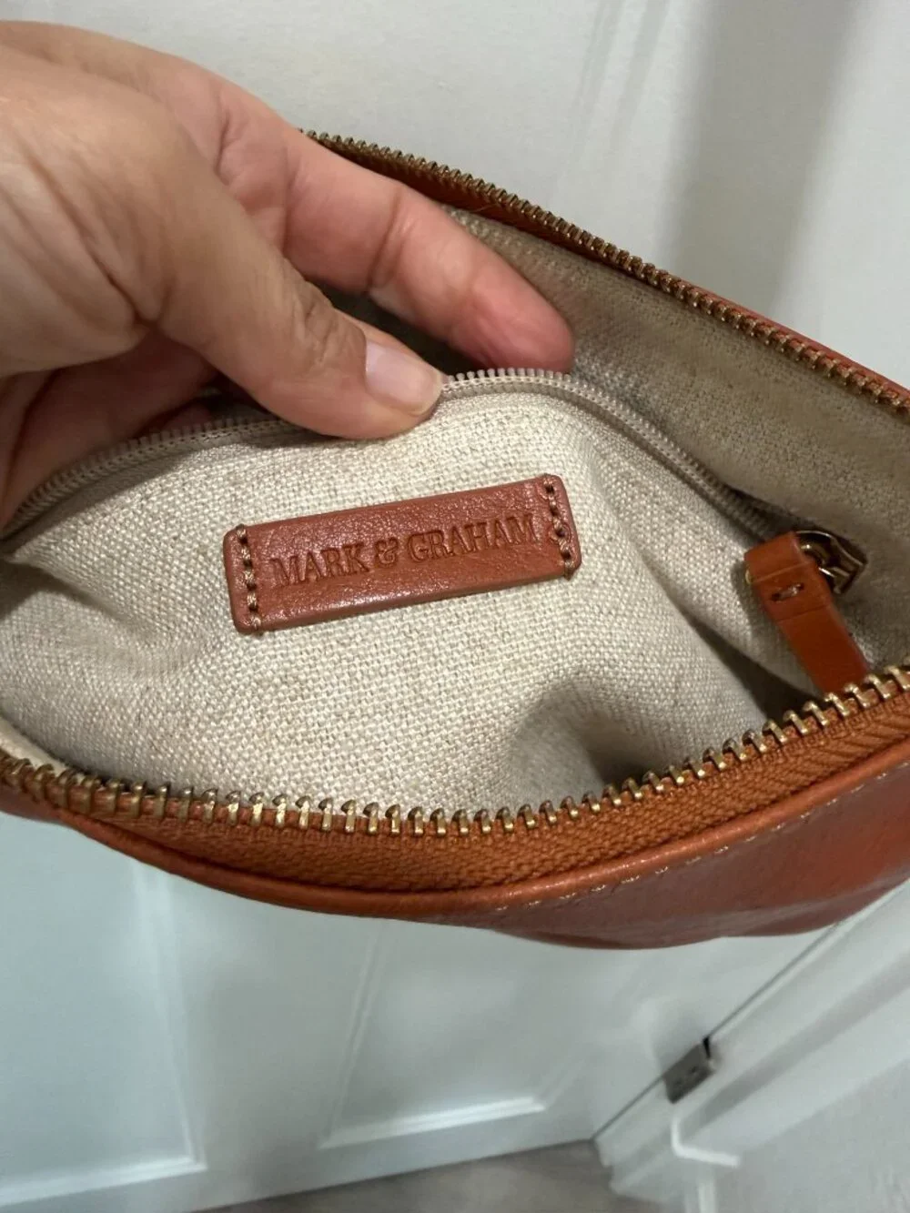 Mark & Graham Leather Zipper Crossbody